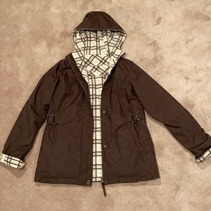 IZOD NWOT reversible waterproof/fleece plaid coat